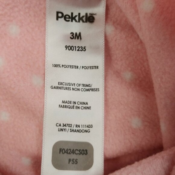 Pekkle Sleepy Fox Polka Dot Footed Fleece Side Zip-Up Pajama 3 Months - Picture 11 of 13